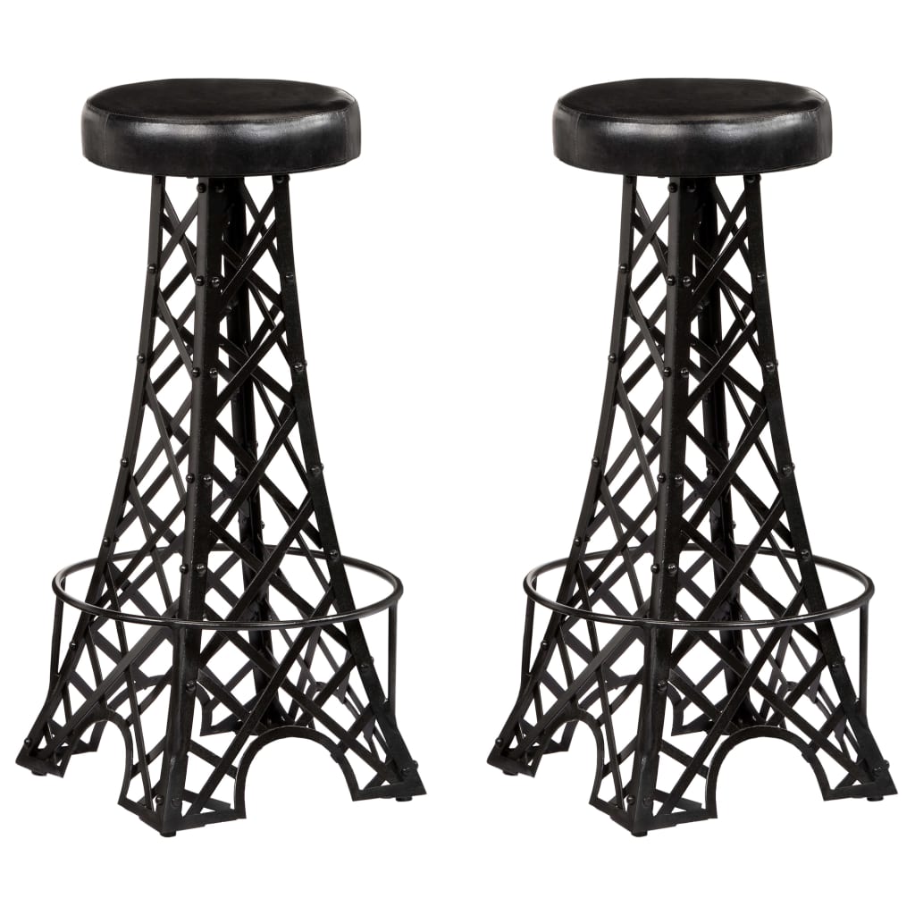 bar-stools-2-pcs-real-leather-3 At Willow and Wine USA!