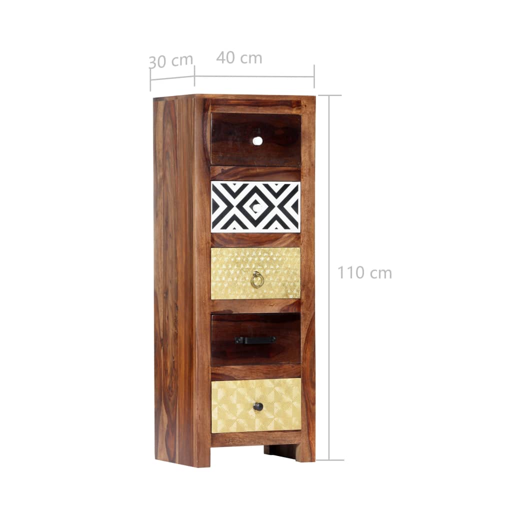 Side Cabinet 15.7"x11.8"x43.3" Solid Sheesham Wood