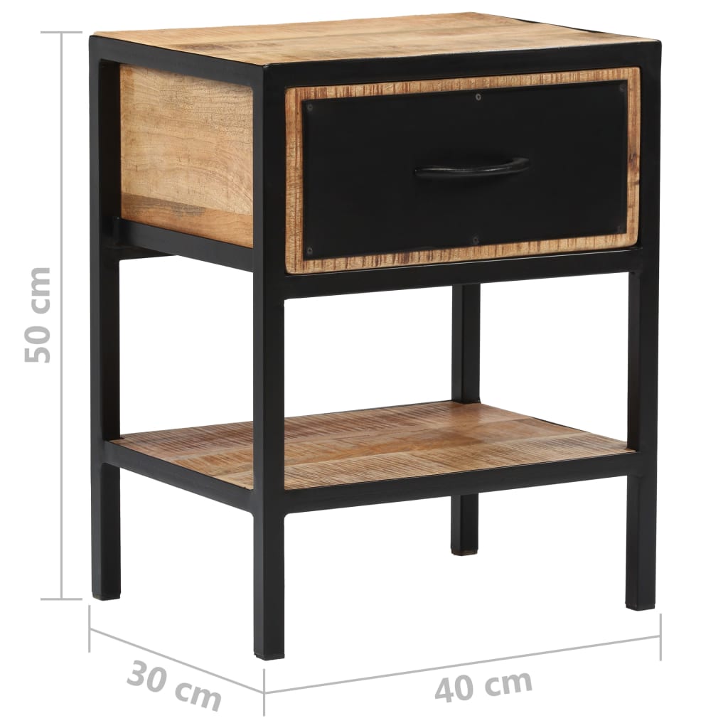 Bedside Cabinet Solid Mango Wood 15.7"x11.8"x19.6"