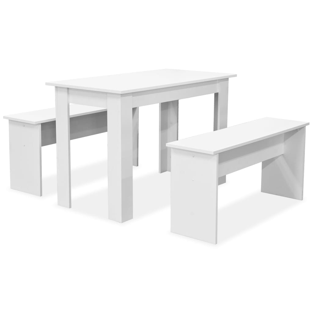 dining-table-and-benches-3-pieces-engineered-wood-white At Willow and Wine USA!