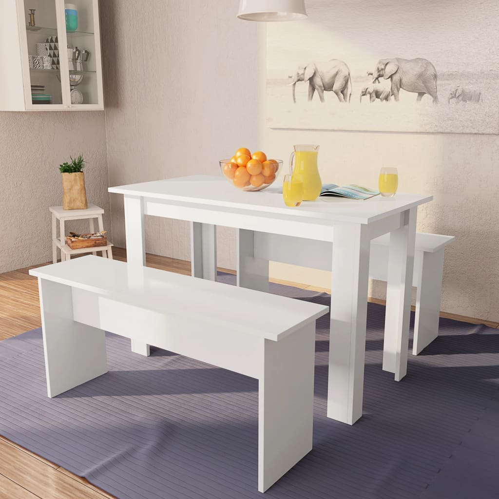 dining-table-and-benches-3-pieces-engineered-wood-white At Willow and Wine USA!