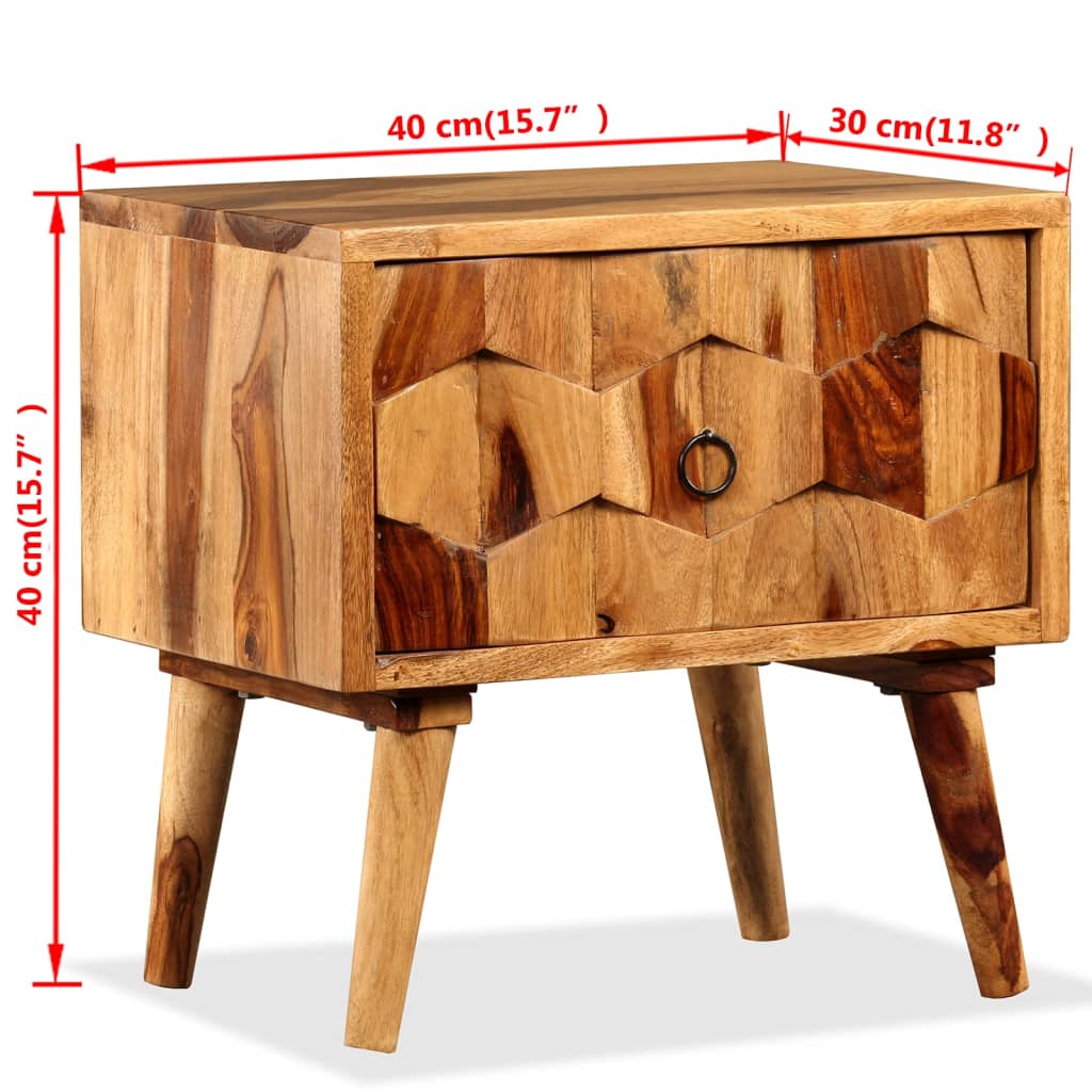 bedside-cabinet-with-1-drawer-solid-sheesham-wood At Willow and Wine USA!