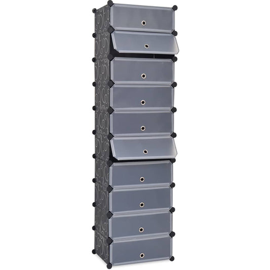 interlocking-shoe-organizer-with-10-compartments-black-813901 At Willow and Wine USA!