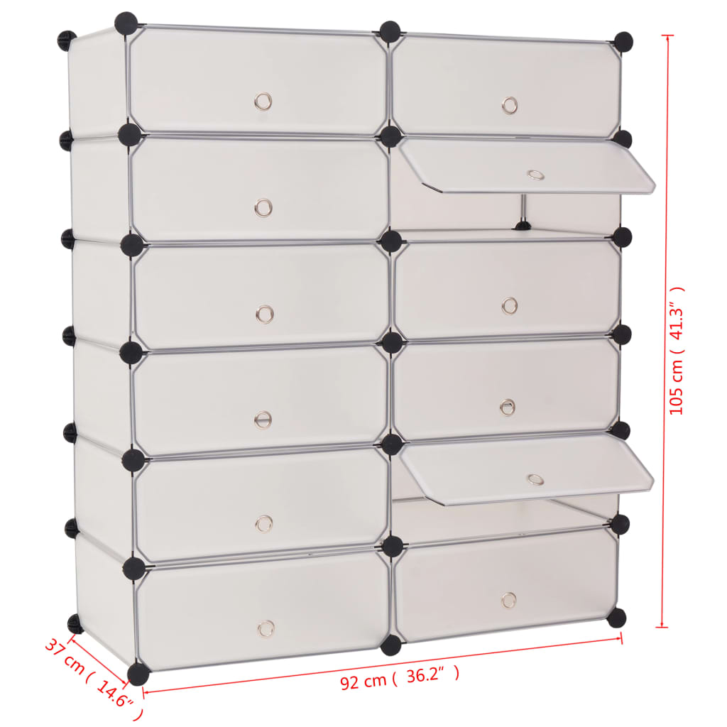 interlocking-shoe-organizer-with-12-compartments-white-813865 At Willow and Wine USA!