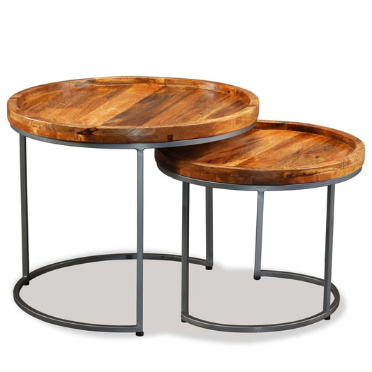 side-table-set-2-pieces-solid-mango-wood At Willow and Wine USA!