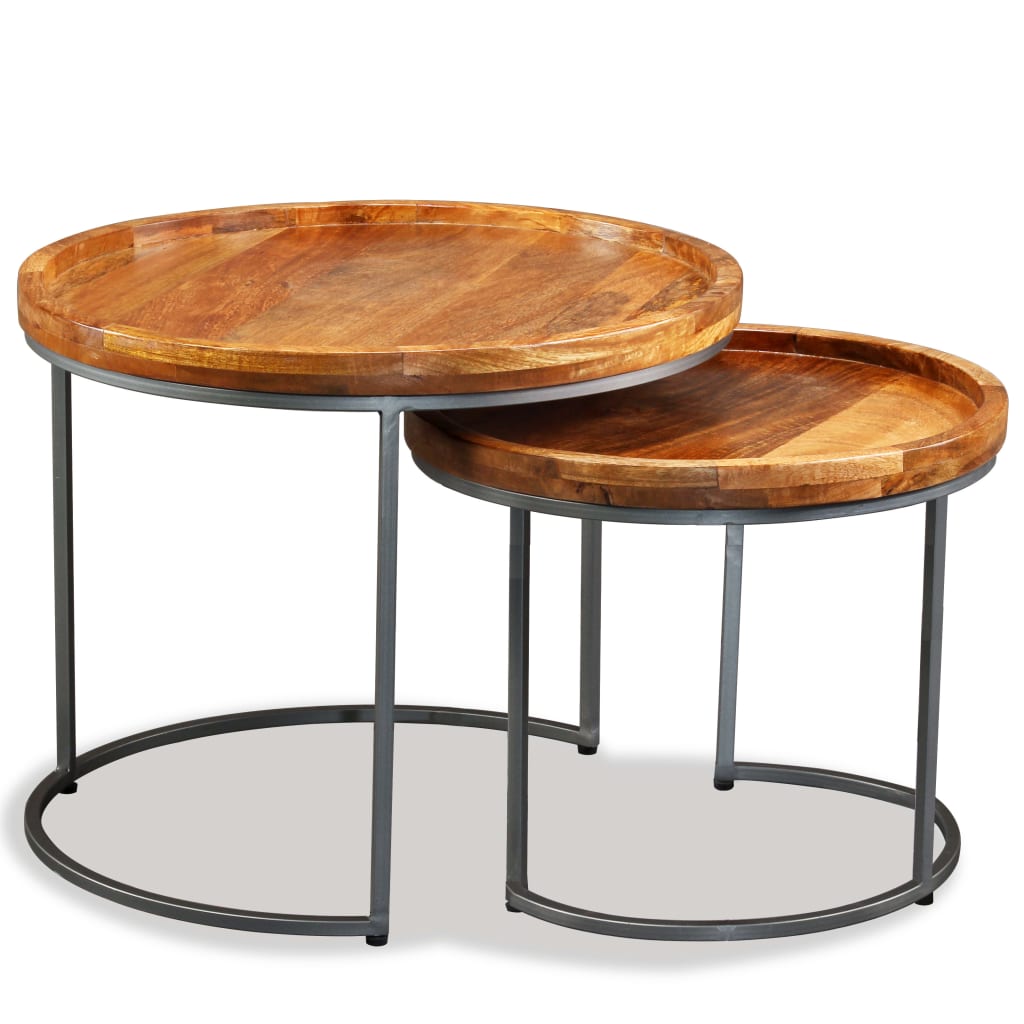 side-table-set-2-pieces-solid-mango-wood At Willow and Wine USA!