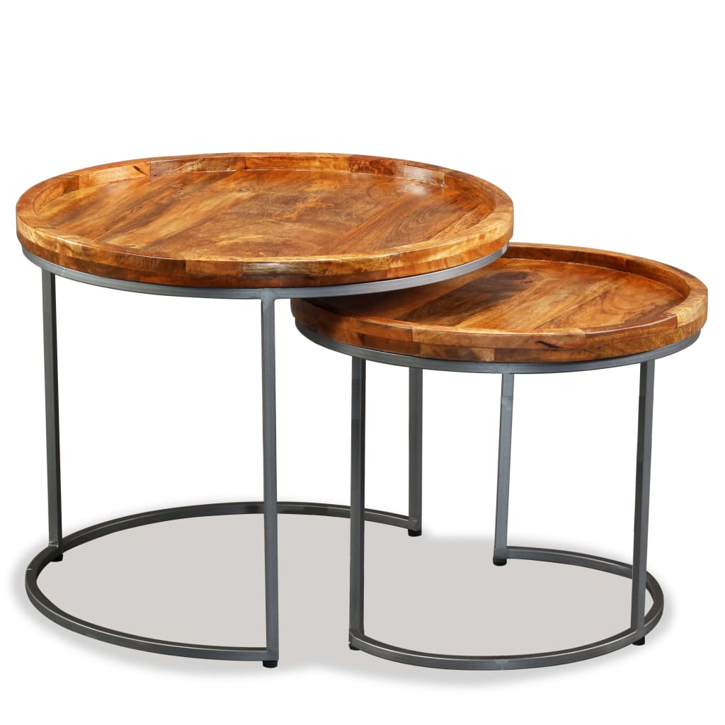 side-table-set-2-pieces-solid-mango-wood At Willow and Wine USA!