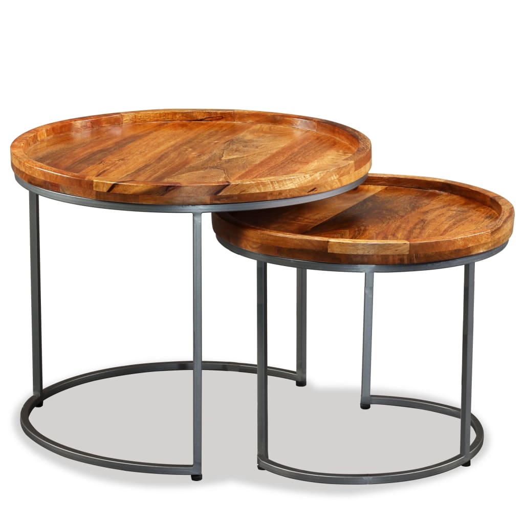 side-table-set-2-pieces-solid-mango-wood At Willow and Wine USA!