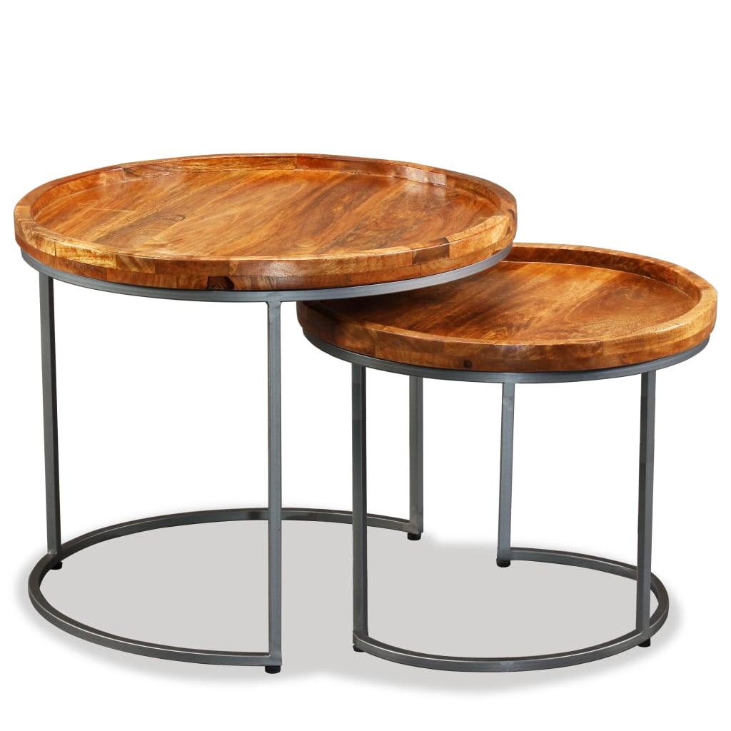 side-table-set-2-pieces-solid-mango-wood At Willow and Wine USA!