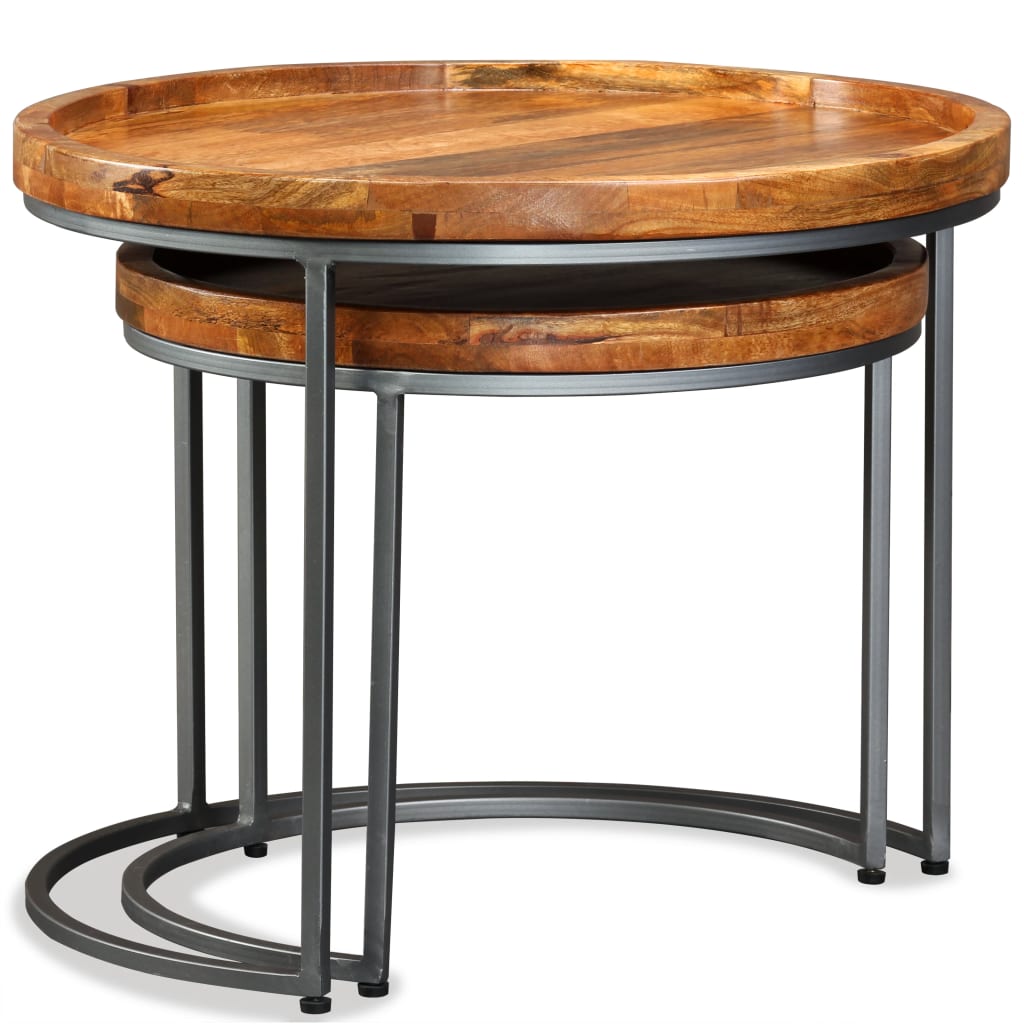 side-table-set-2-pieces-solid-mango-wood At Willow and Wine USA!