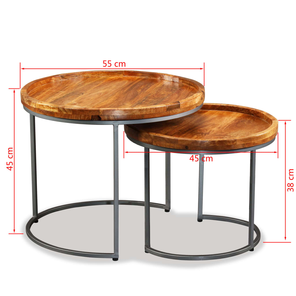 side-table-set-2-pieces-solid-mango-wood At Willow and Wine USA!