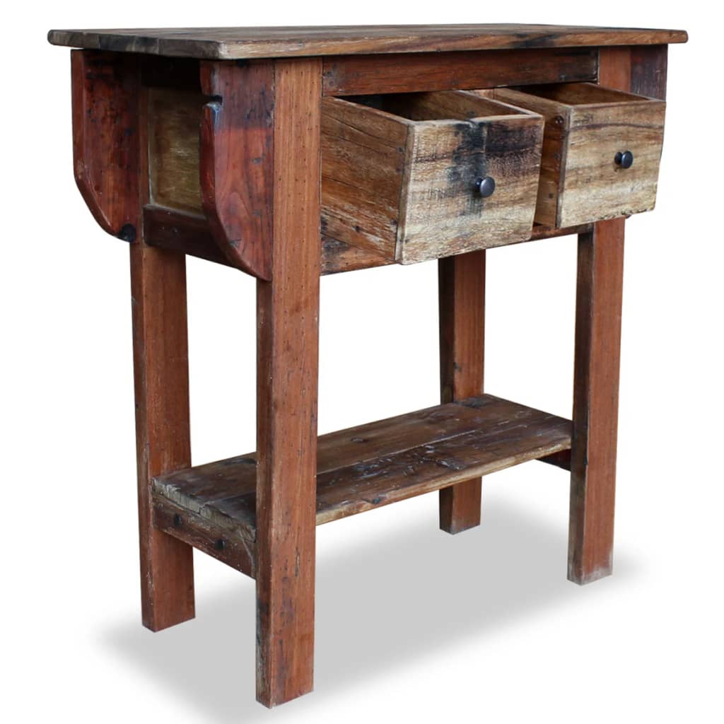 console-table-solid-reclaimed-wood-31-5-x13-8-x31-5 At Willow and Wine USA!