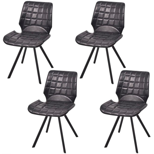 Dining Chairs 4 pcs Black Faux Leather