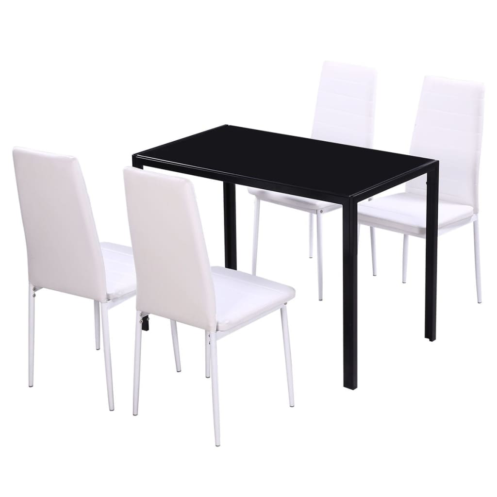 five-piece-dining-table-and-chair-set-black-and-white At Willow and Wine USA!