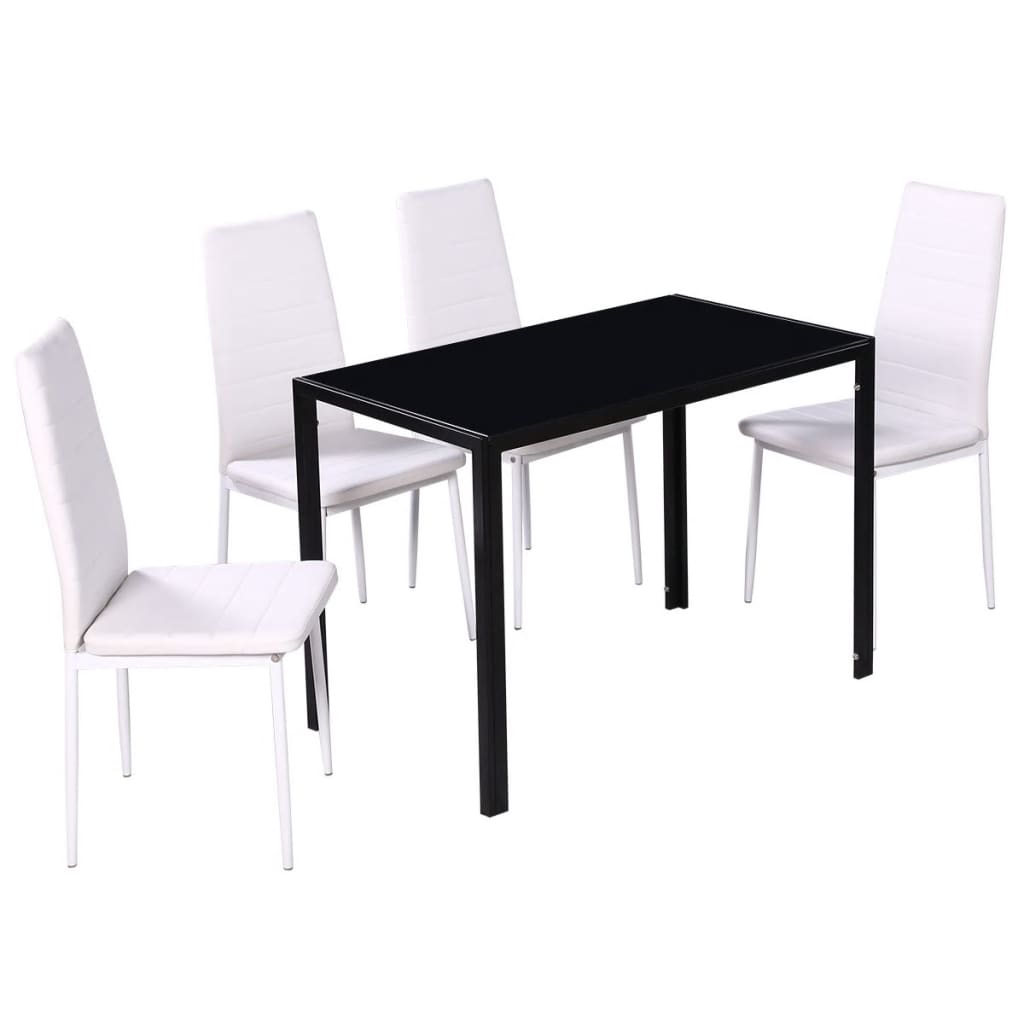 five-piece-dining-table-and-chair-set-black-and-white At Willow and Wine USA!