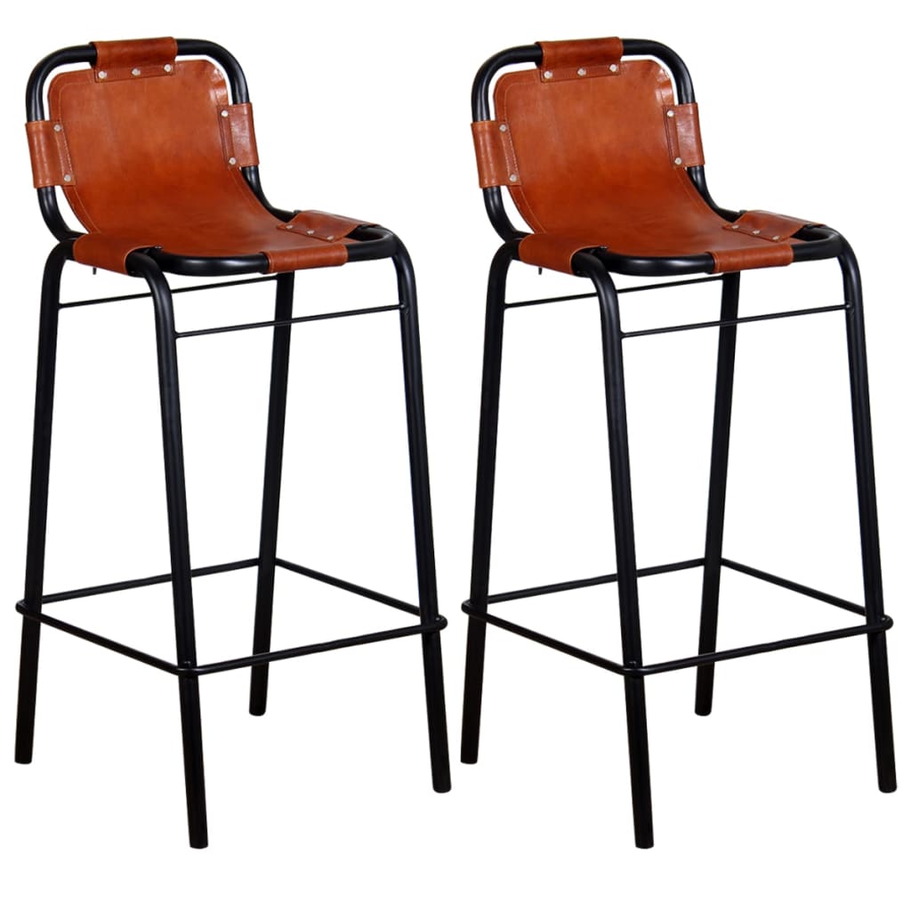 bar-stools-2-pcs-real-leather At Willow and Wine USA!