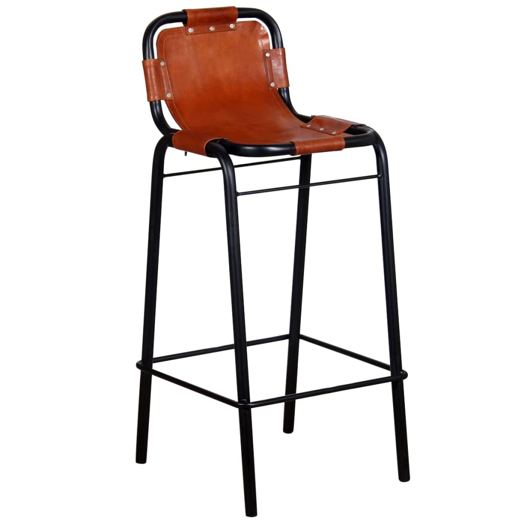 bar-stools-2-pcs-real-leather At Willow and Wine USA!