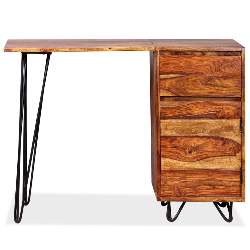 writing-desk-with-1-drawer-and-1-cabinet-solid-sheesham-wood At Willow and Wine USA!