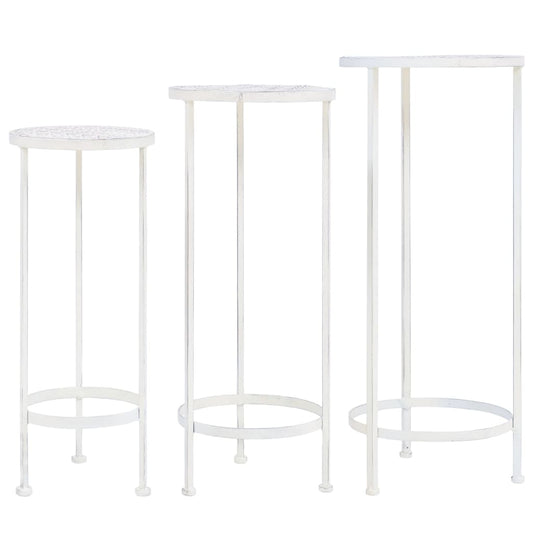 plant-stand-set-3-pieces-vintage-style-metal-antique-white At Willow and Wine USA!