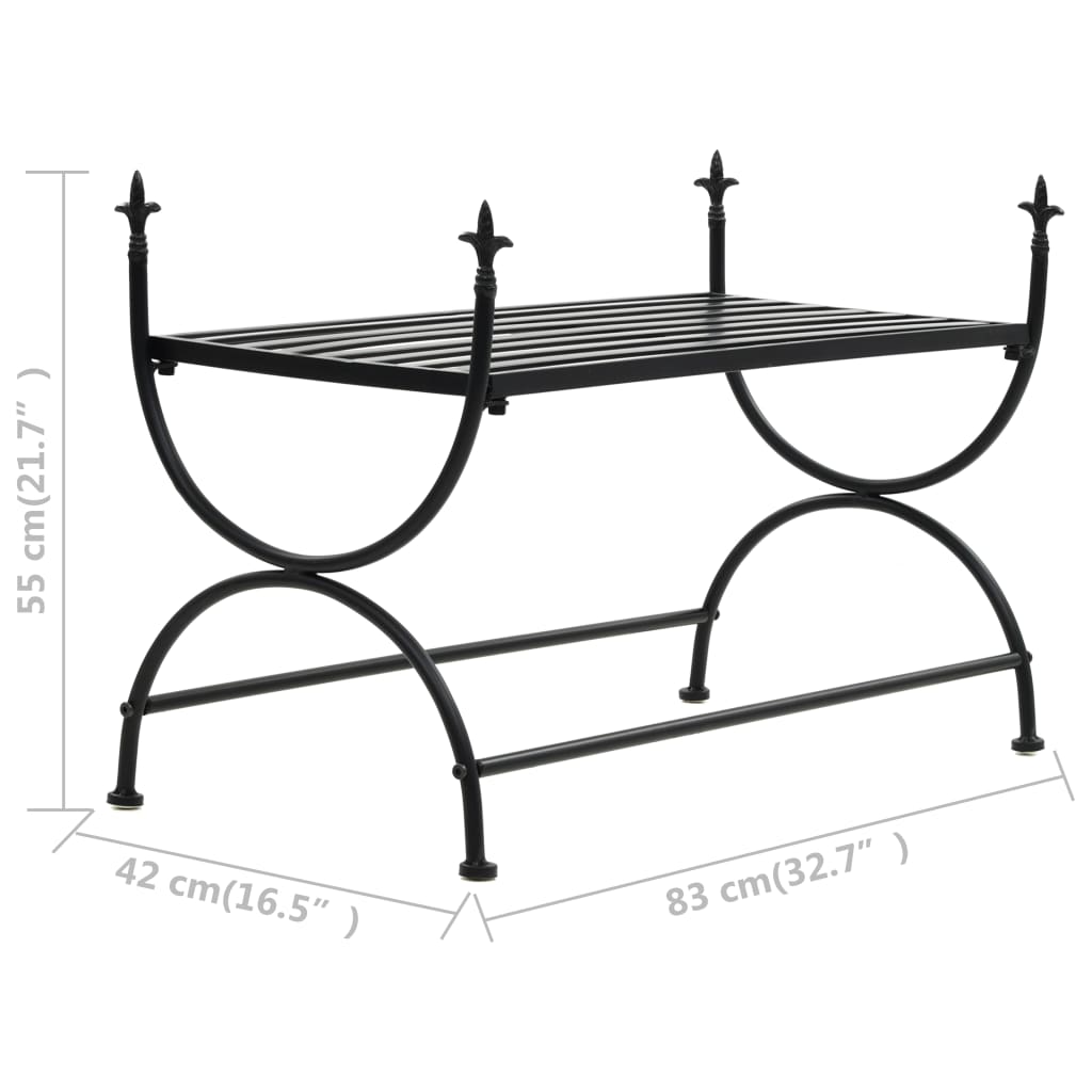 bench-vintage-style-metal-32-7-x16-5-x21-7-black At Willow and Wine USA!