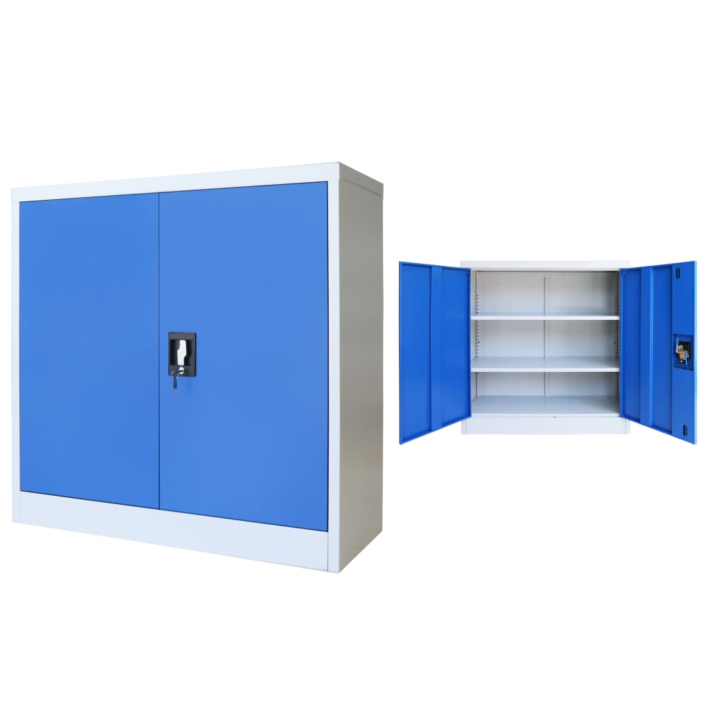 office-cabinet-metal-35-4-x15-7-x70-9-gray-and-blue At Willow and Wine USA!