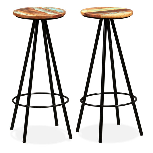 bar-stools-2-pcs-solid-reclaimed-wood At Willow and Wine USA!