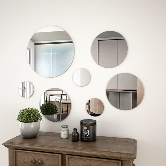 7-piece-wall-mirror-set-round-glass At Willow and Wine USA!