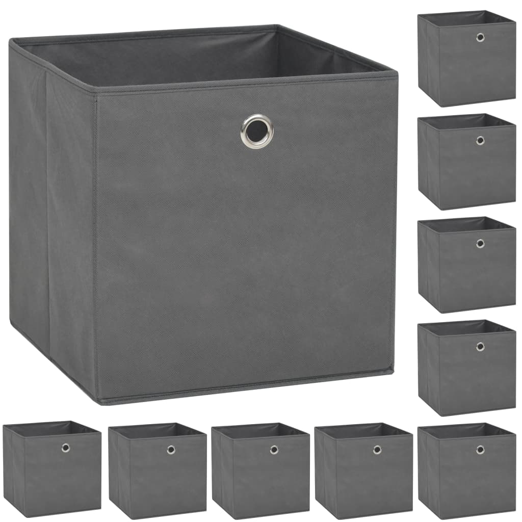 storage-boxes-4-pcs-non-woven-fabric-12-6-x12-6-x12-6-gray-813904 At Willow and Wine USA!