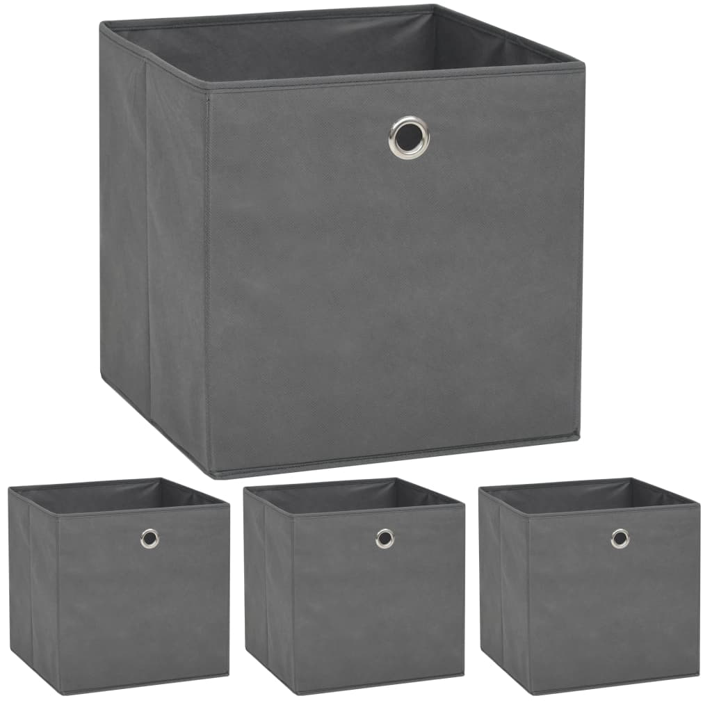 storage-boxes-4-pcs-non-woven-fabric-12-6-x12-6-x12-6-gray-813904 At Willow and Wine USA!