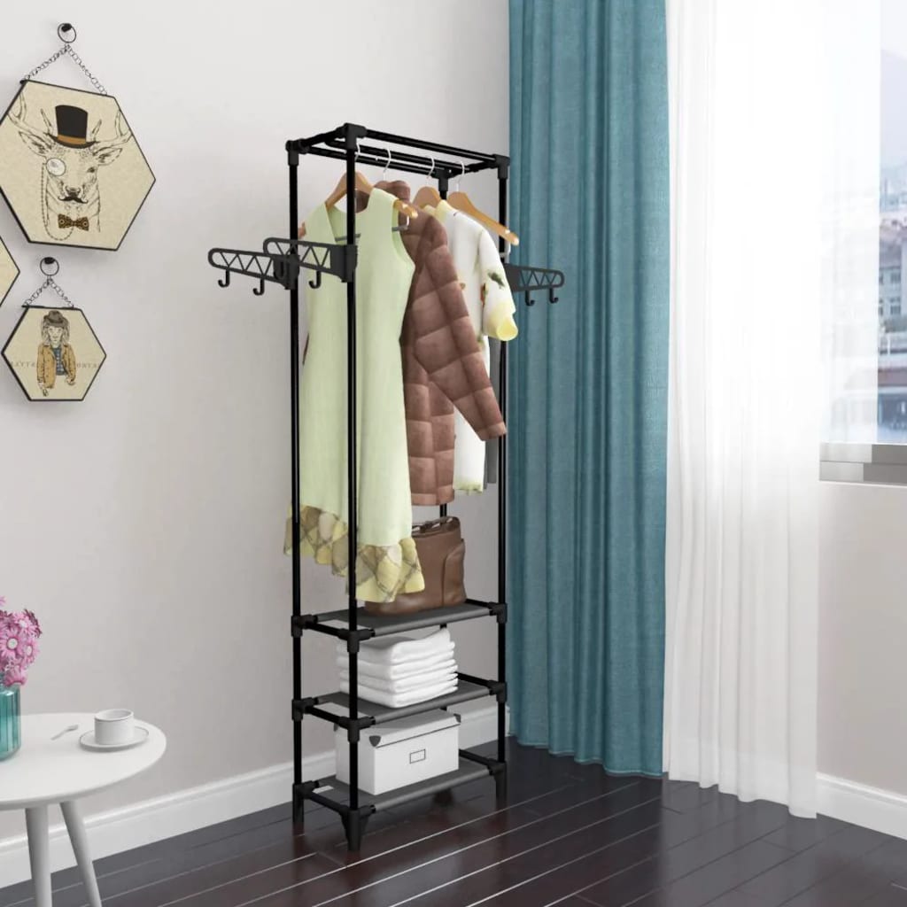 clothes-rack-steel-and-non-woven-fabric-21-7-x11-2-x68-9-black-813867 At Willow and Wine USA!