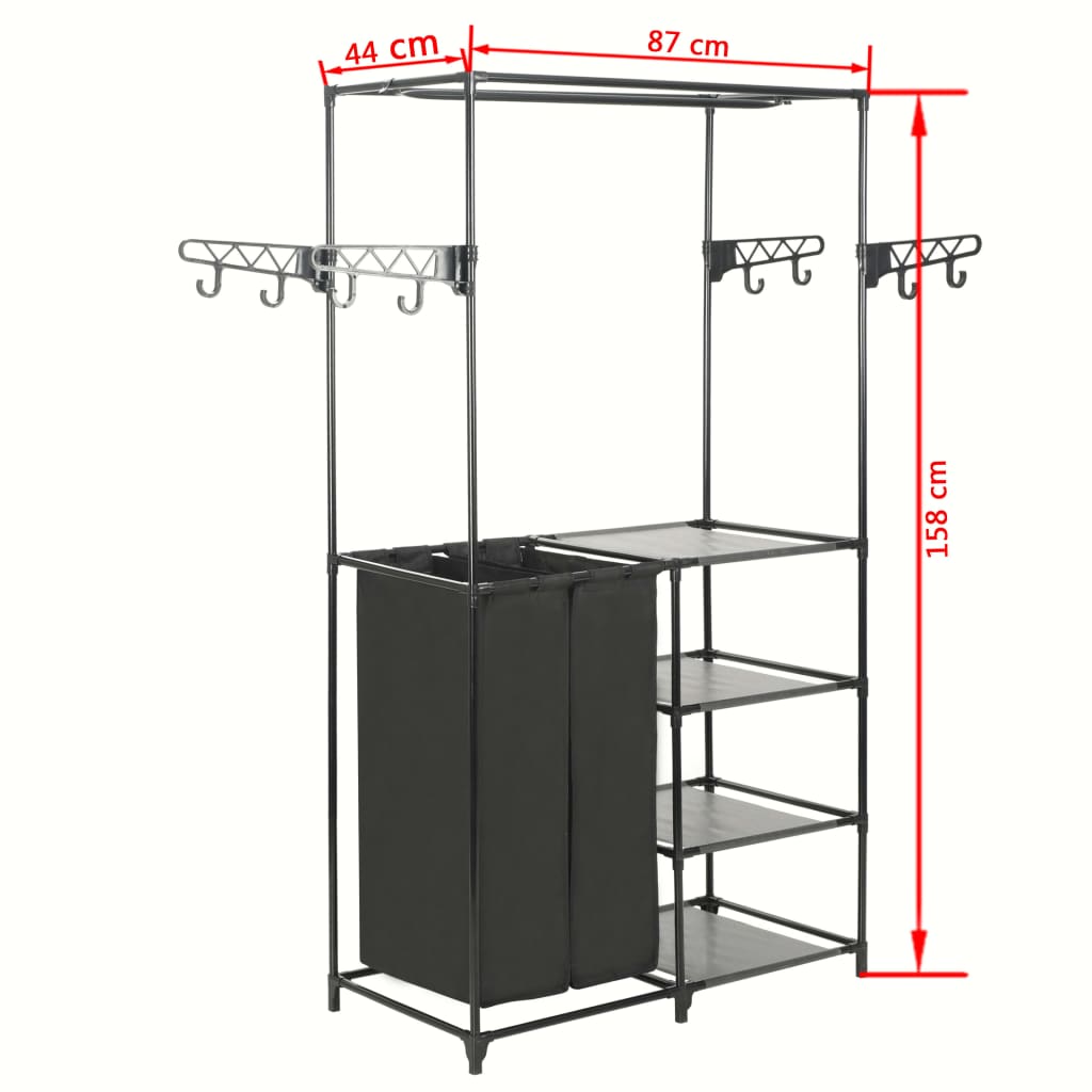 clothes-rack-steel-and-non-woven-fabric-34-3-x17-3-x62-2-black-813868 At Willow and Wine USA!