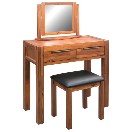 dressing-table-with-stool-and-mirror-solid-acacia-wood At Willow and Wine USA!