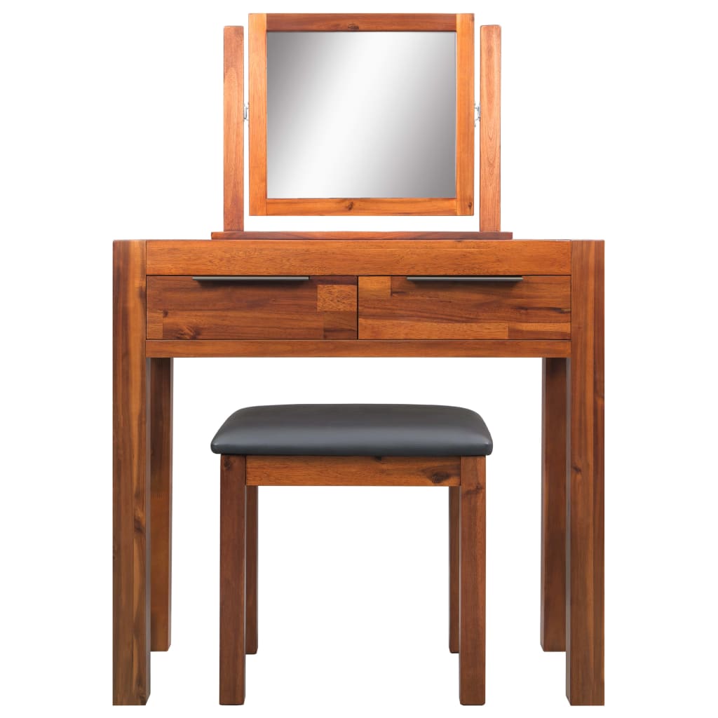 dressing-table-with-stool-and-mirror-solid-acacia-wood At Willow and Wine USA!