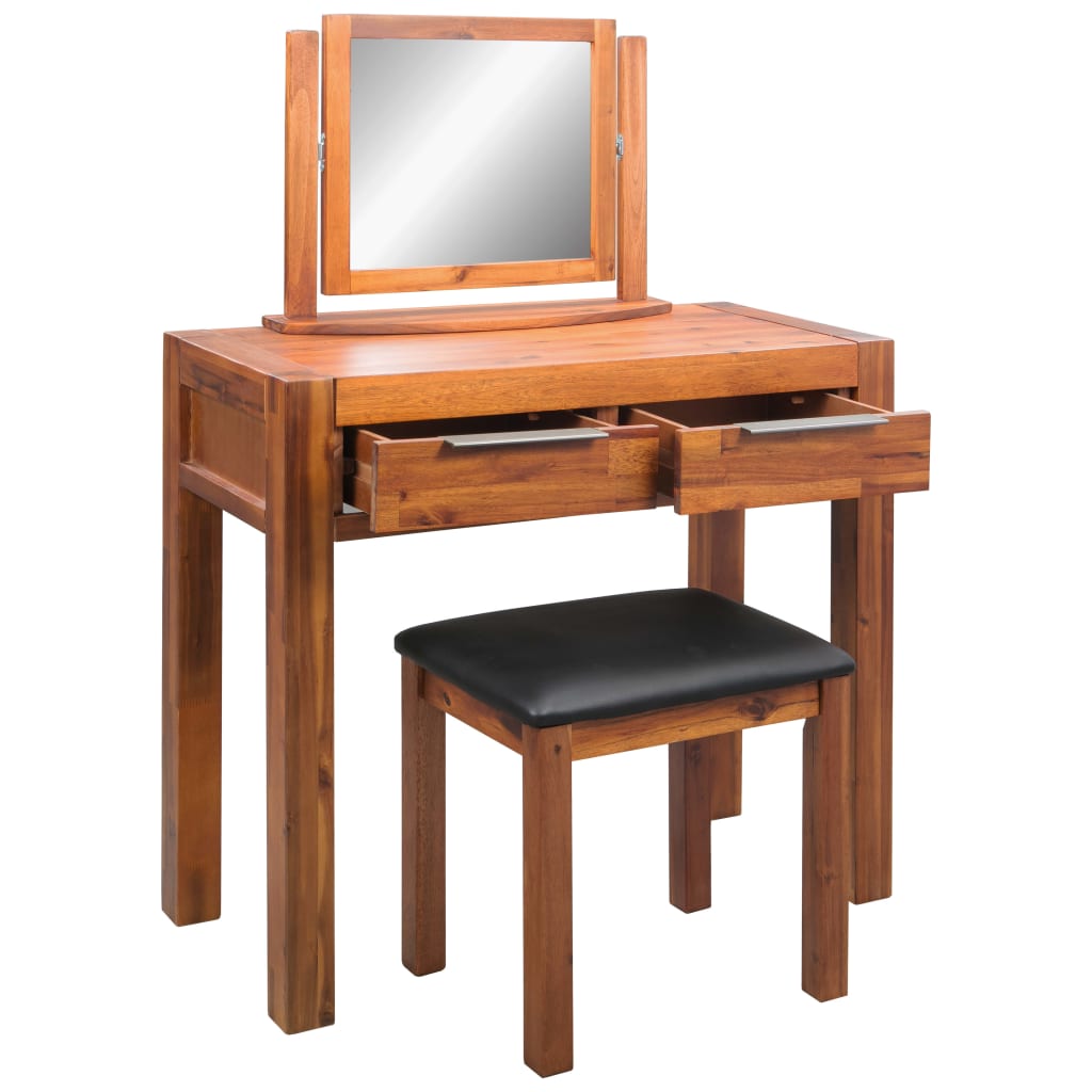 dressing-table-with-stool-and-mirror-solid-acacia-wood At Willow and Wine USA!