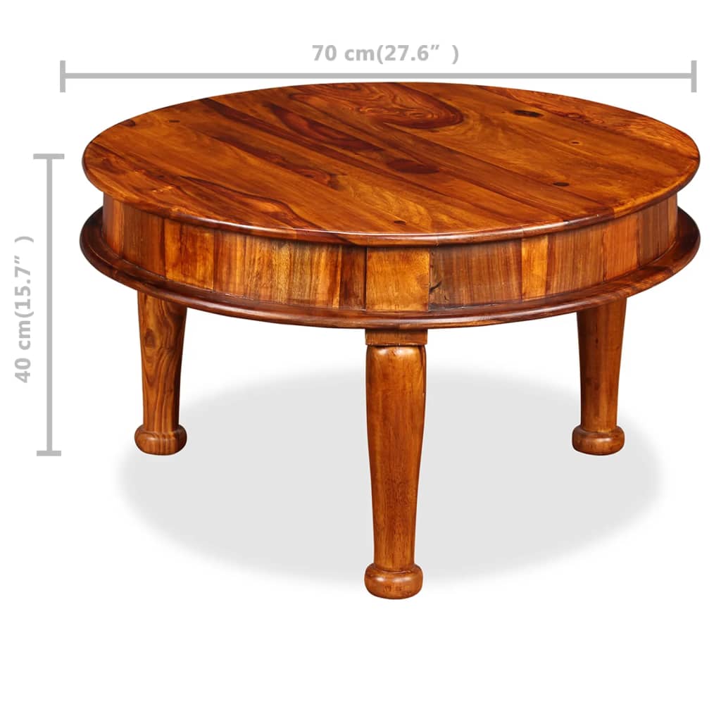 Coffee Table Solid Sheesham Wood 27.6"x27.6"x15.7"