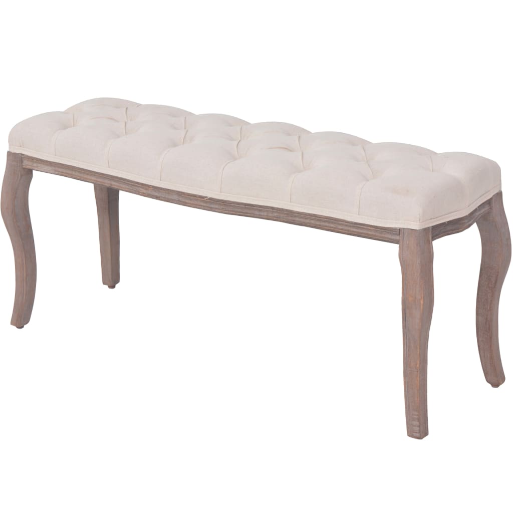 bench-linen-solid-wood-43-3-x-15-x-18-9-cream-white At Willow and Wine USA!