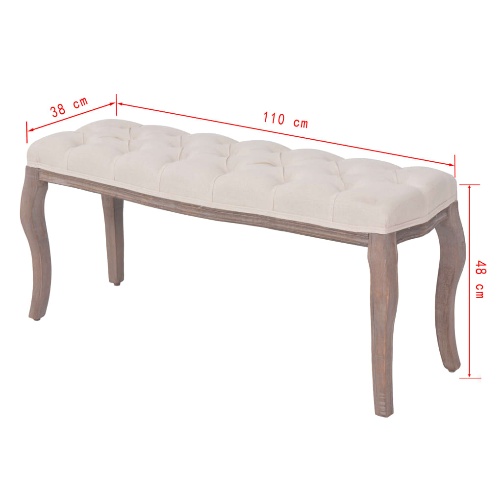 bench-linen-solid-wood-43-3-x-15-x-18-9-cream-white At Willow and Wine USA!