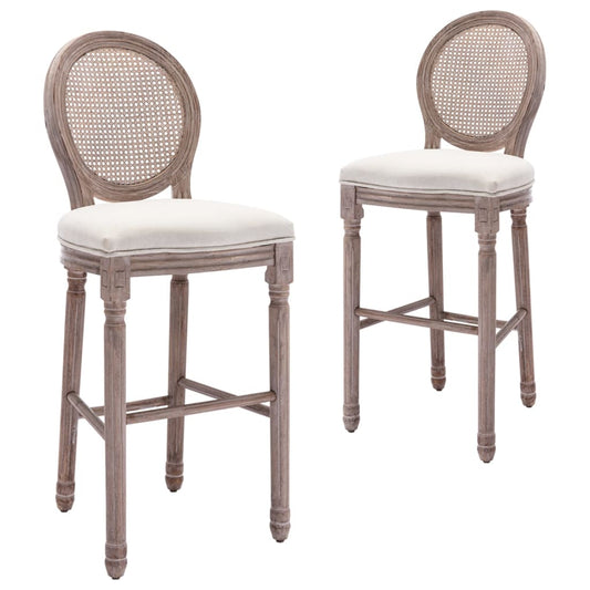 bar-stools-2-pcs-white-linen At Willow and Wine USA!