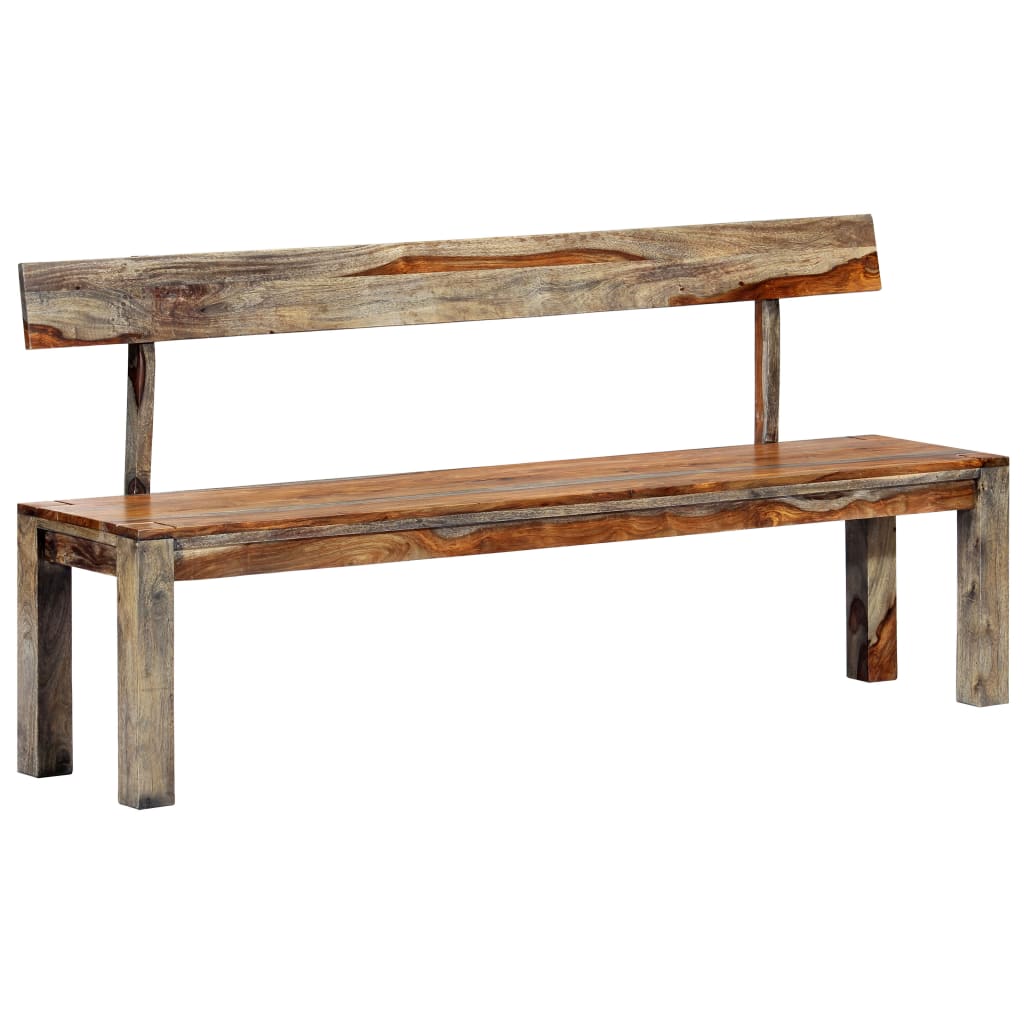 bench-63-gray-solid-sheesham-wood At Willow and Wine USA!