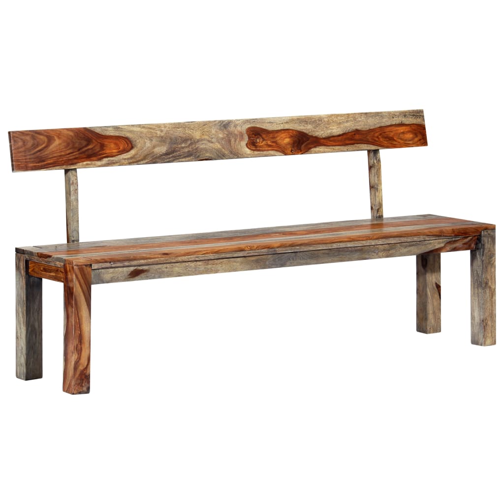 bench-63-gray-solid-sheesham-wood At Willow and Wine USA!