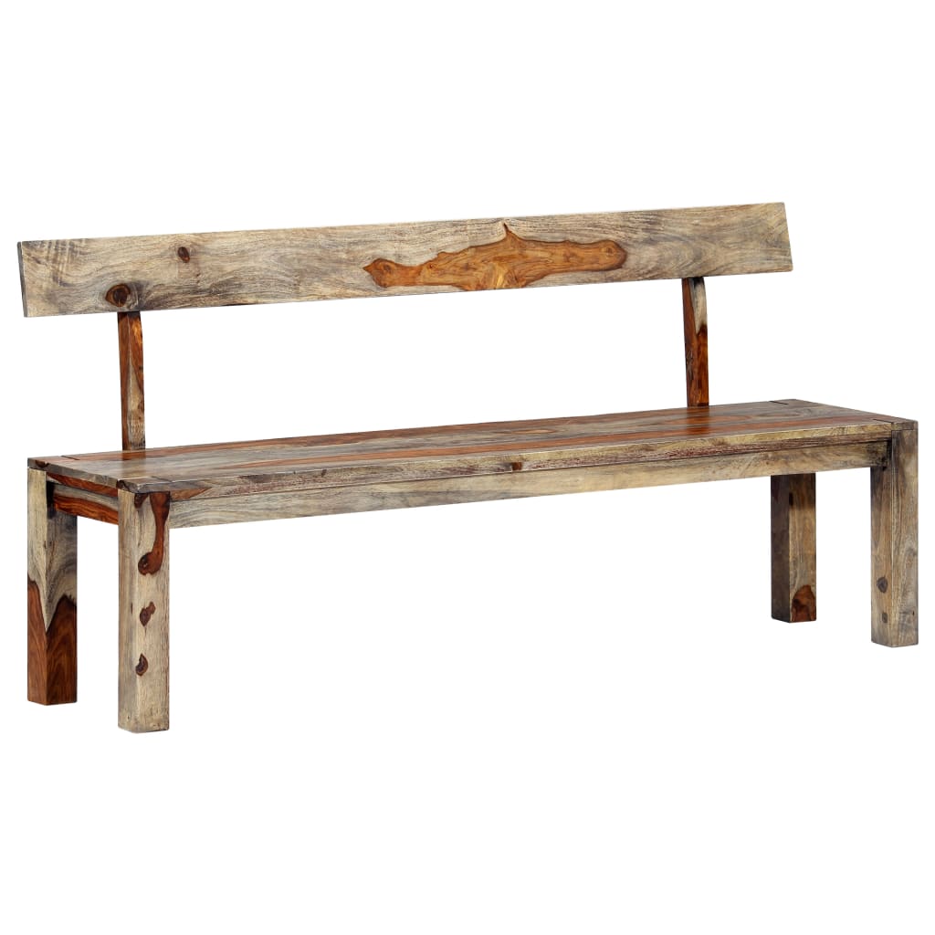 bench-63-gray-solid-sheesham-wood At Willow and Wine USA!