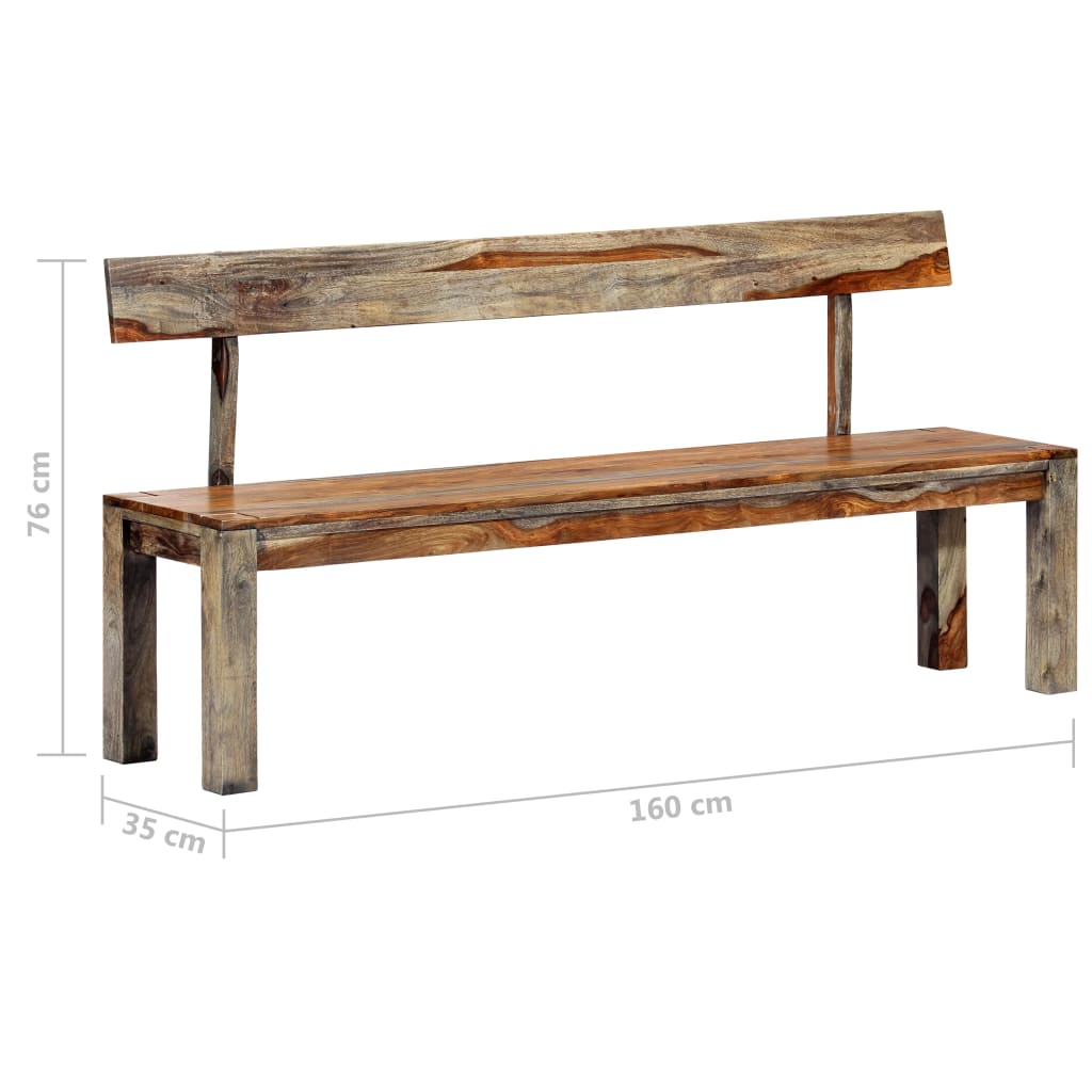 bench-63-gray-solid-sheesham-wood At Willow and Wine USA!