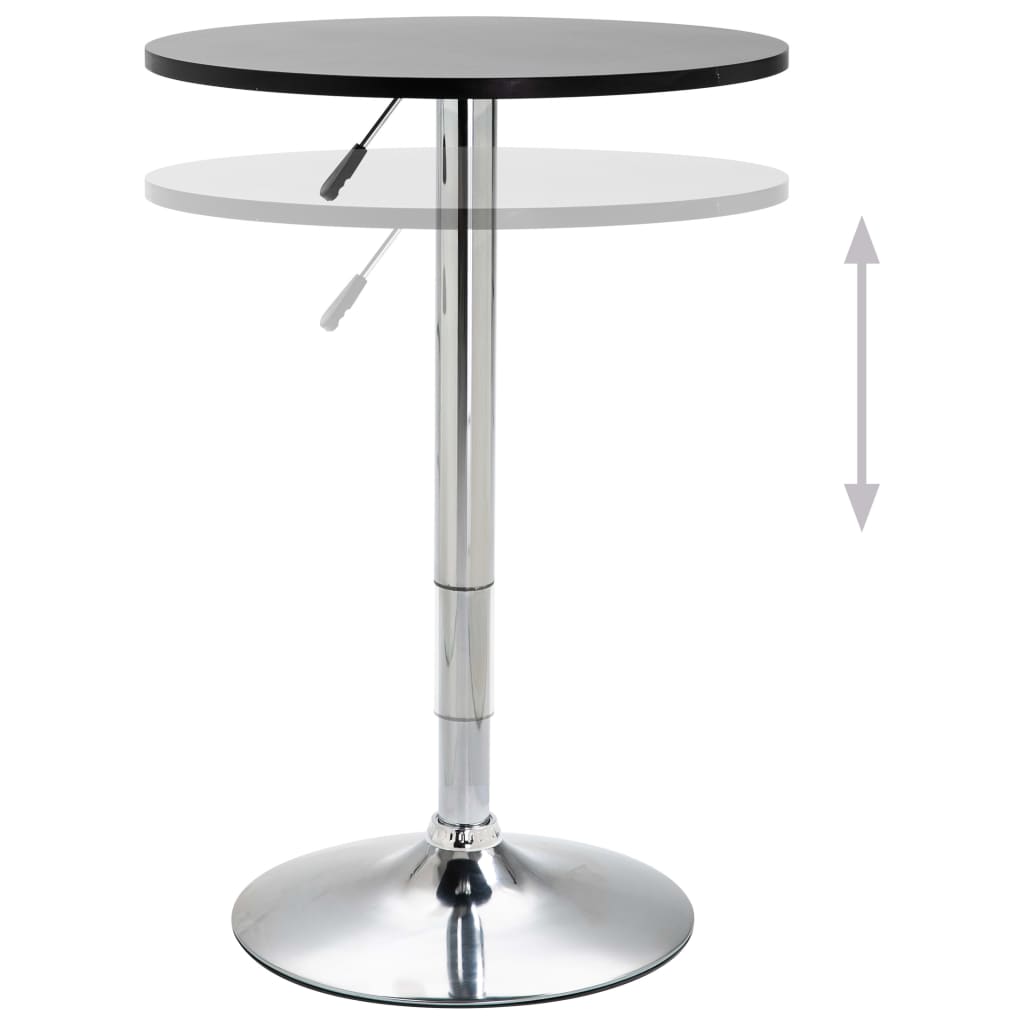 Bar Table Black Ø23.6" MDF