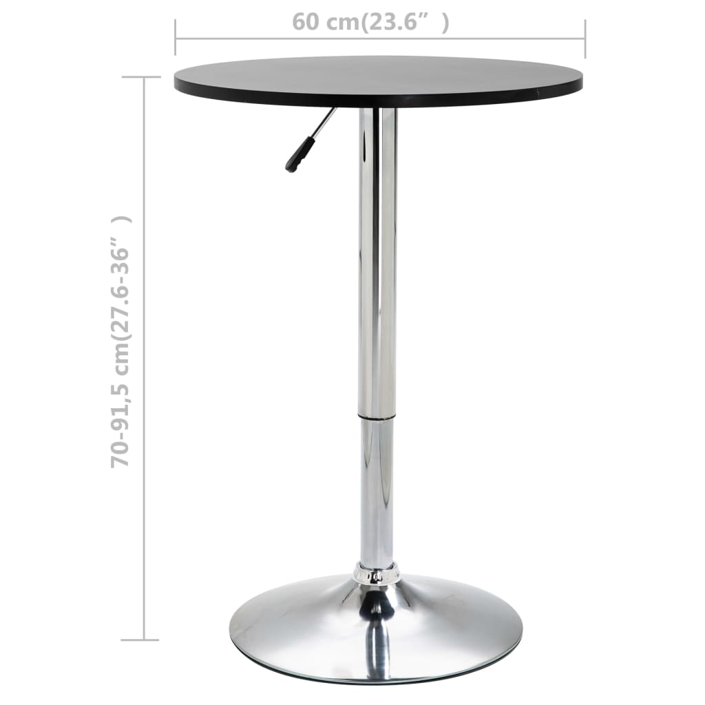 Bar Table Black Ø23.6" MDF