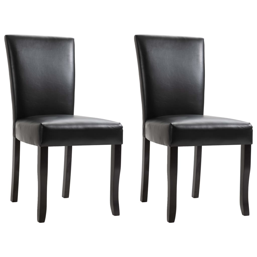 Dining Chairs 2 pcs Black Faux Leather