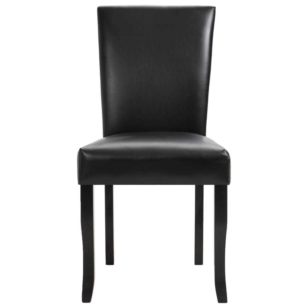 Dining Chairs 2 pcs Black Faux Leather