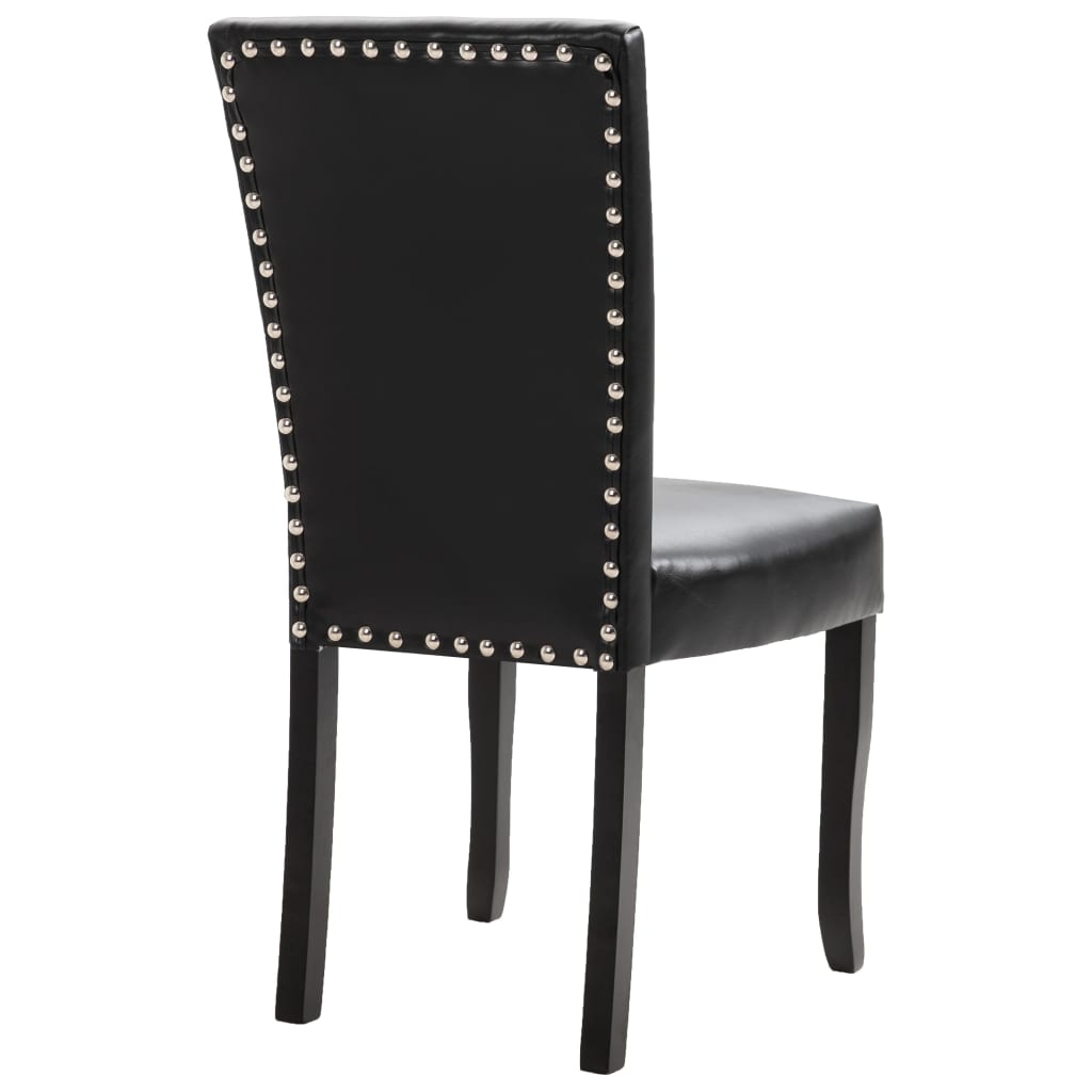 Dining Chairs 2 pcs Black Faux Leather