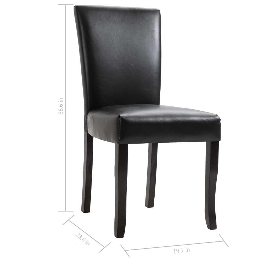 Dining Chairs 2 pcs Black Faux Leather