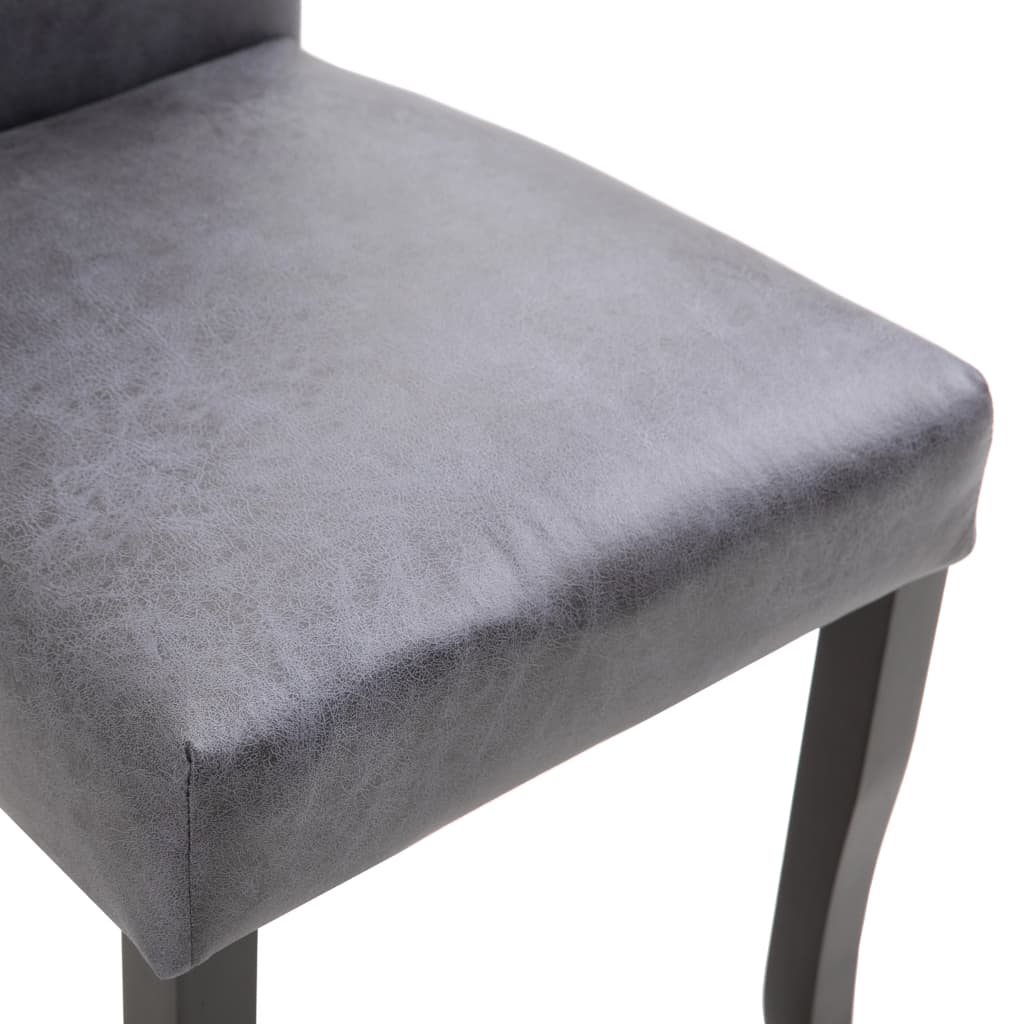 Dining Chairs 2 pcs Gray Faux Suede Leather