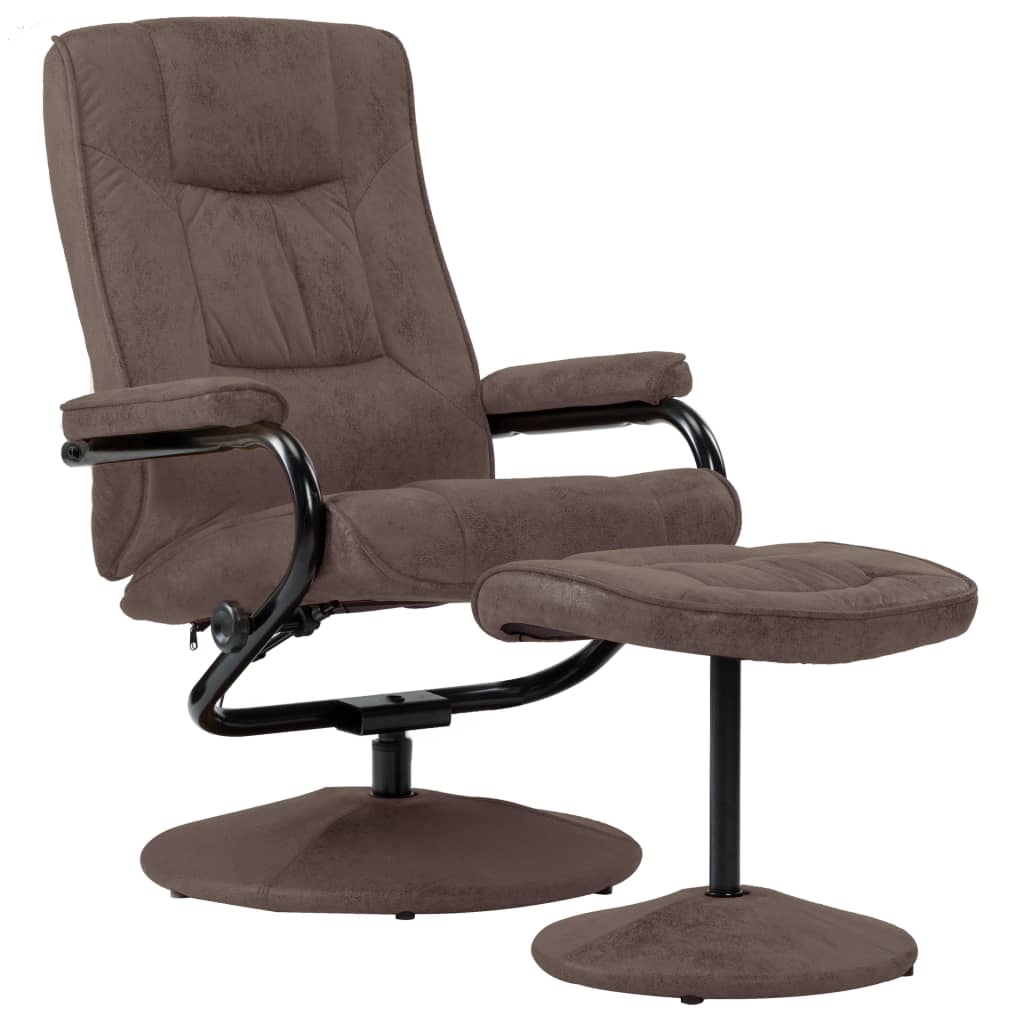 swivel-recliner-with-ottoman-brown-faux-suede-leather At Willow and Wine USA!
